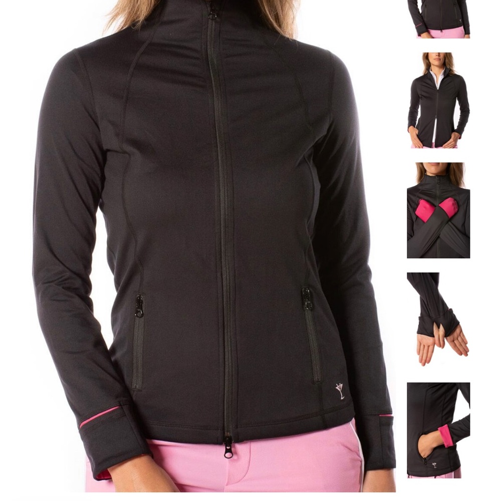 Golftini Black and Pink Double Zip Sport Jacket